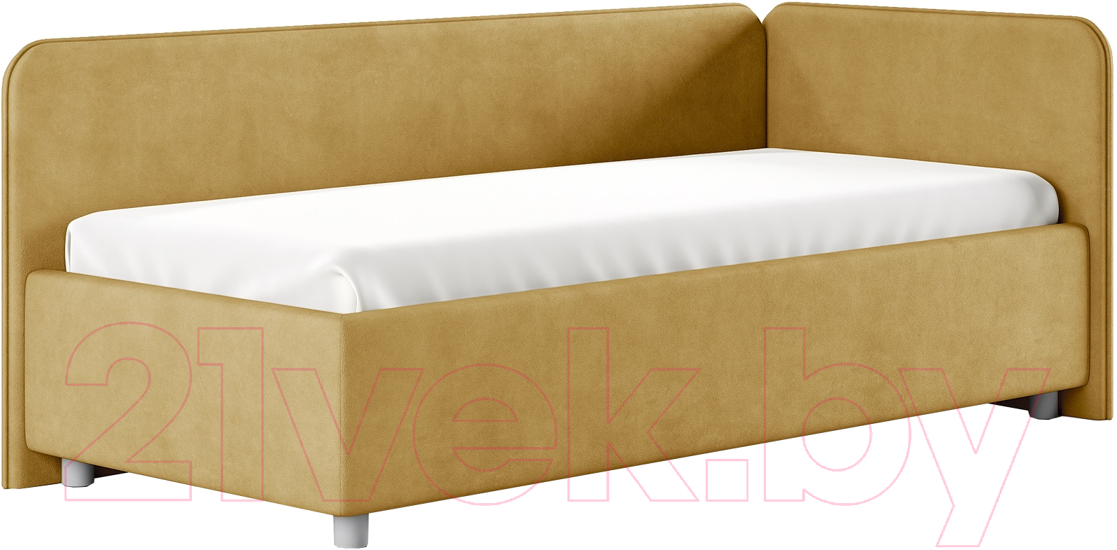 Каркас кровати Сонум Capri R 90x200 (замша горчичный) — фото 1