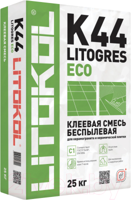 Клей для плитки Litokol Litogres K44 Eco (25кг, серый)