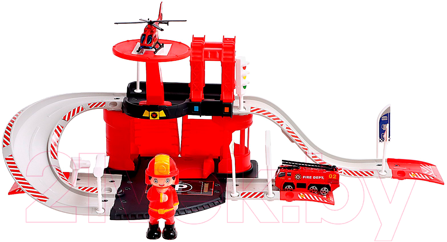 Паркинг игрушечный Автоград Пожарная станция / 7573936