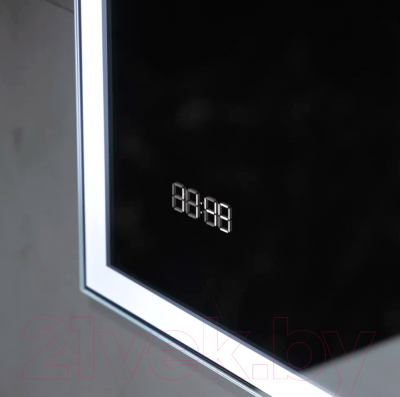 Зеркало Пекам Greta 110x80 / greta-110x80dpcl (с подсветкой, с сенсором на взмах руки, подогрев, часы)