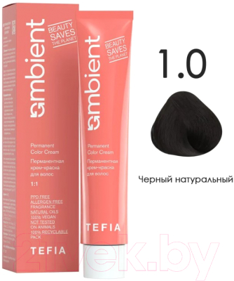 Крем-краска для волос Tefia Ambient Перманентная 1.0 (60мл, черный натуральный)