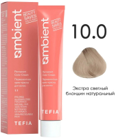 Крем-краска для волос Tefia Ambient Перманентная 10.0 (60мл, экстра светлый блондин натуральный) - 
