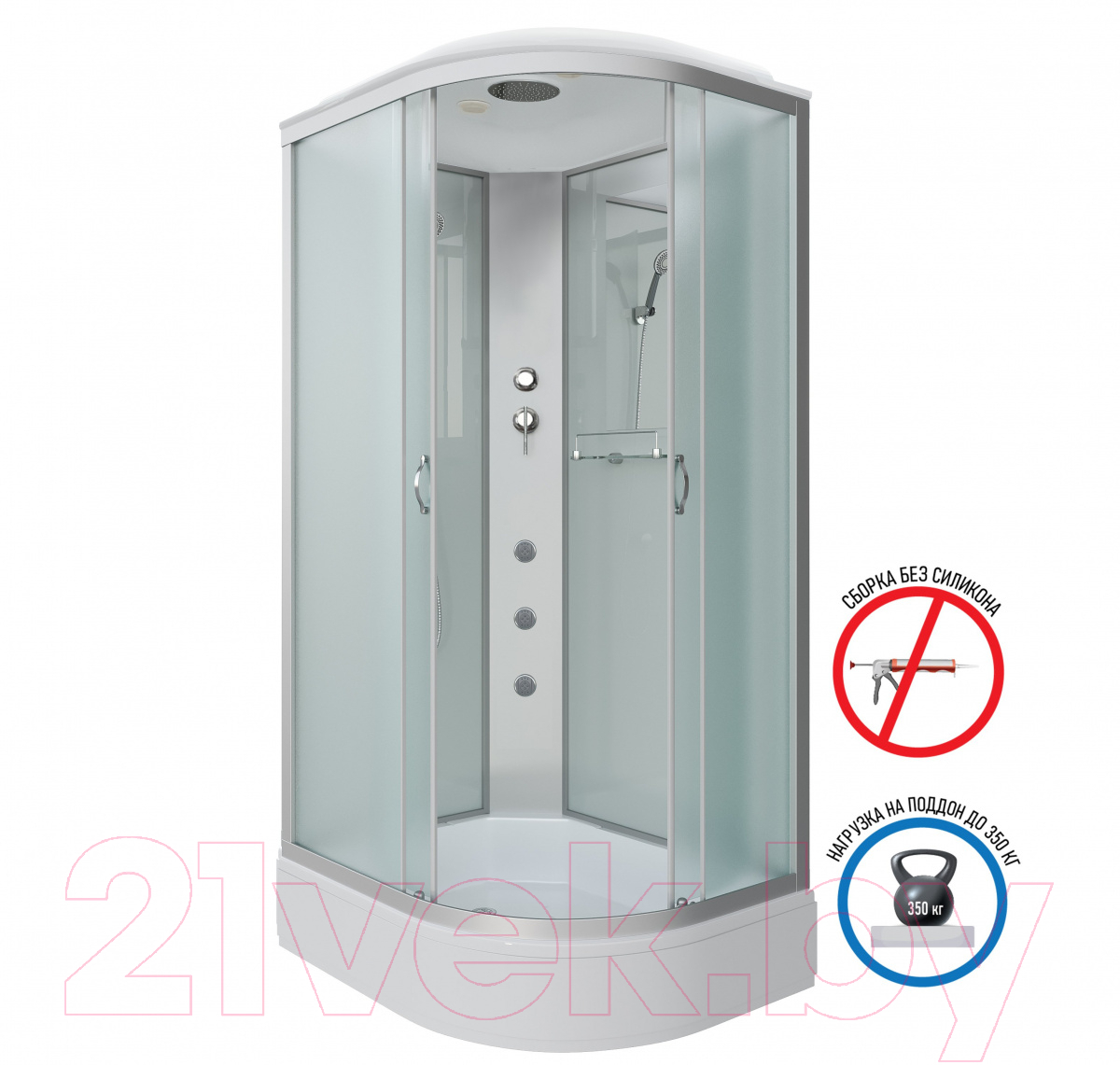 Душевая кабина Niagara NG-33394-14LG 130x90 (матовое стекло) — фото 3