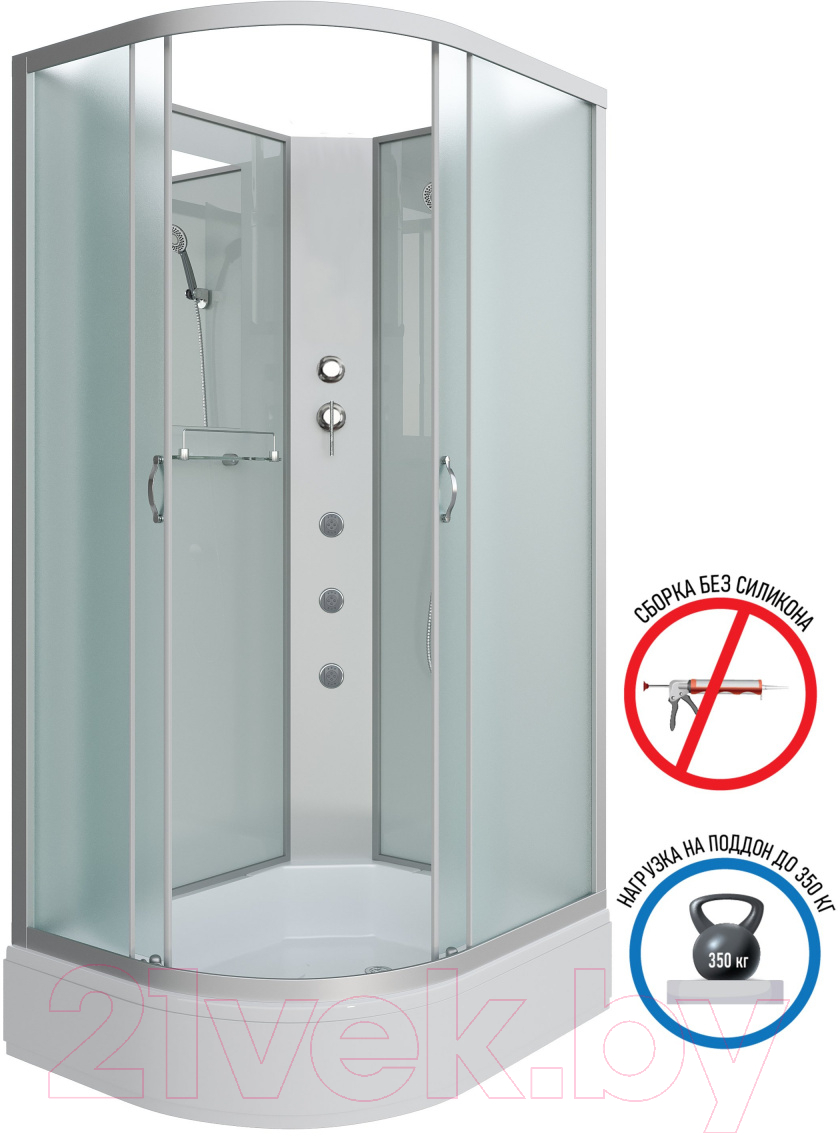 Душевая кабина Niagara NG-33394-14RBKG 130x90 (матовое стекло) — фото 3