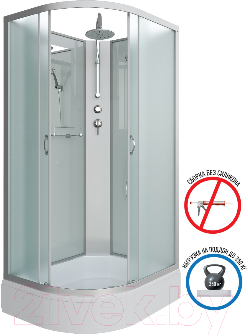 Душевая кабина Niagara NG-33394-14RBKT 130x90 (матовое стекло) — фото 3