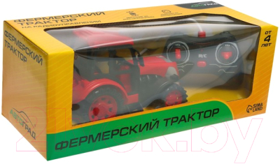 Радиоуправляемая игрушка Автоград Трактор Фермер / 7753104 (красный)