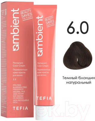 Крем-краска для волос Tefia Ambient Перманентная 6.0 (60мл, темный блондин натуральный)
