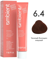 Крем-краска для волос Tefia Ambient Перманентная 6.4 (60мл, темный блондин медный) - 