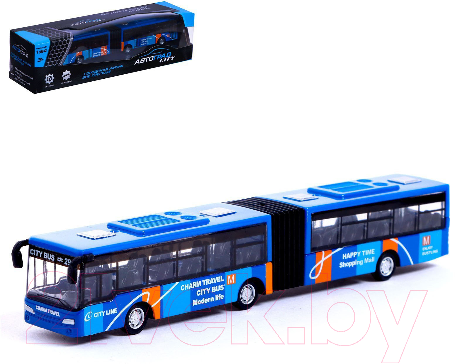 Автобус игрушечный Автоград Городской транспорт / 7056244 (синий) — фото 4