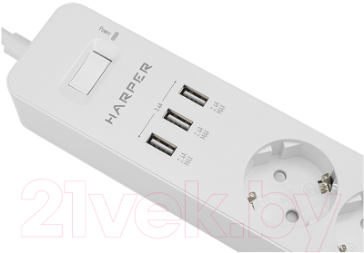 Изображение товара Сетевой фильтр Harper UCH-315 (белый)