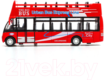 Автобус игрушечный Автоград Экскурсионный / 7986155 (красный)