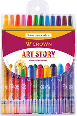 Восковые мелки CrowN ArtStory / TP-1200 (12цв) -