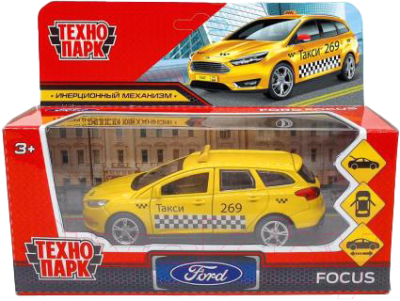 Автомобиль игрушечный Технопарк Ford Focus Turnier Такси / FOCUSSW-12TAX-YE