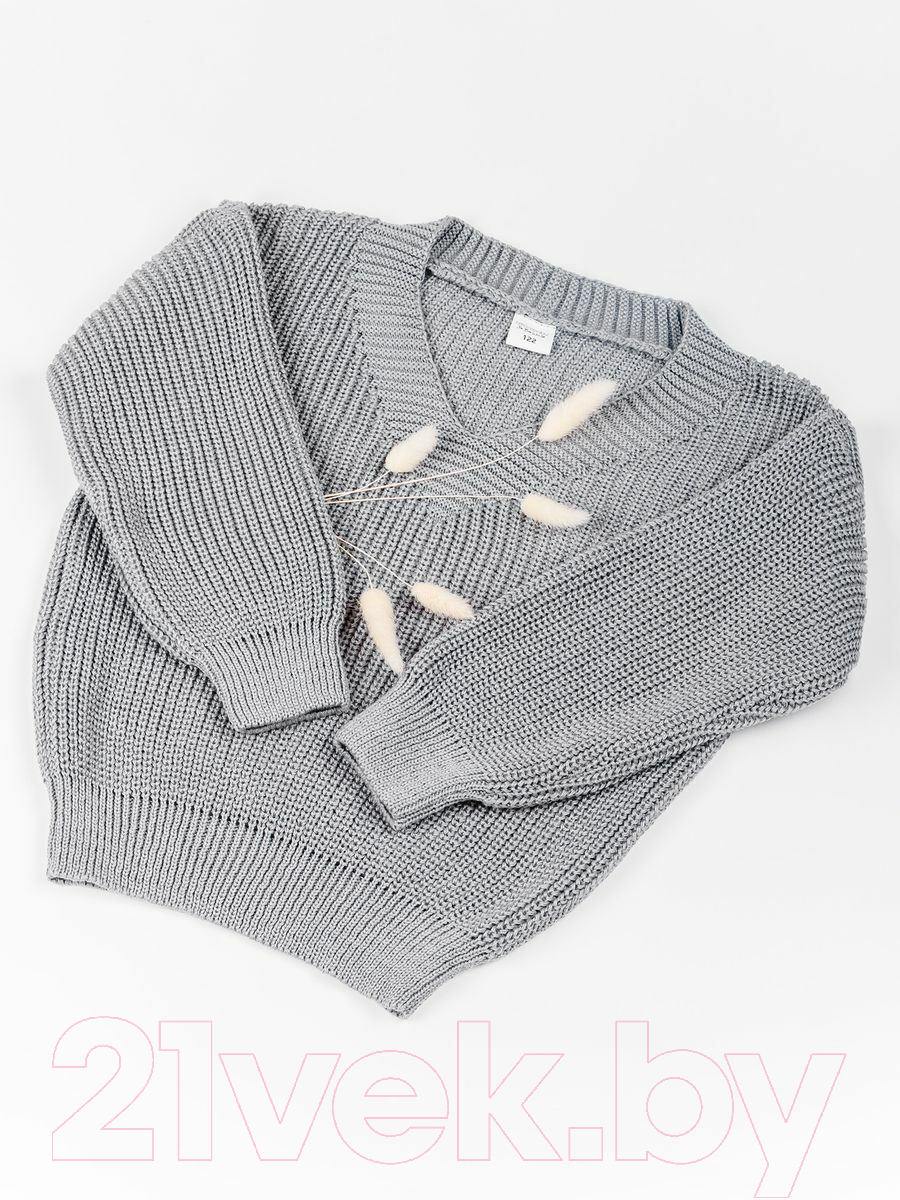 Кофта детская Amarobaby Knit / AB-OD21-KNIT2601/11-128 (серый, р.128) — фото 3