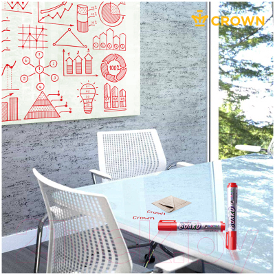 Изображение товара Маркер для доски CrowN Multi Board Comfort / WB-1000 (красный)