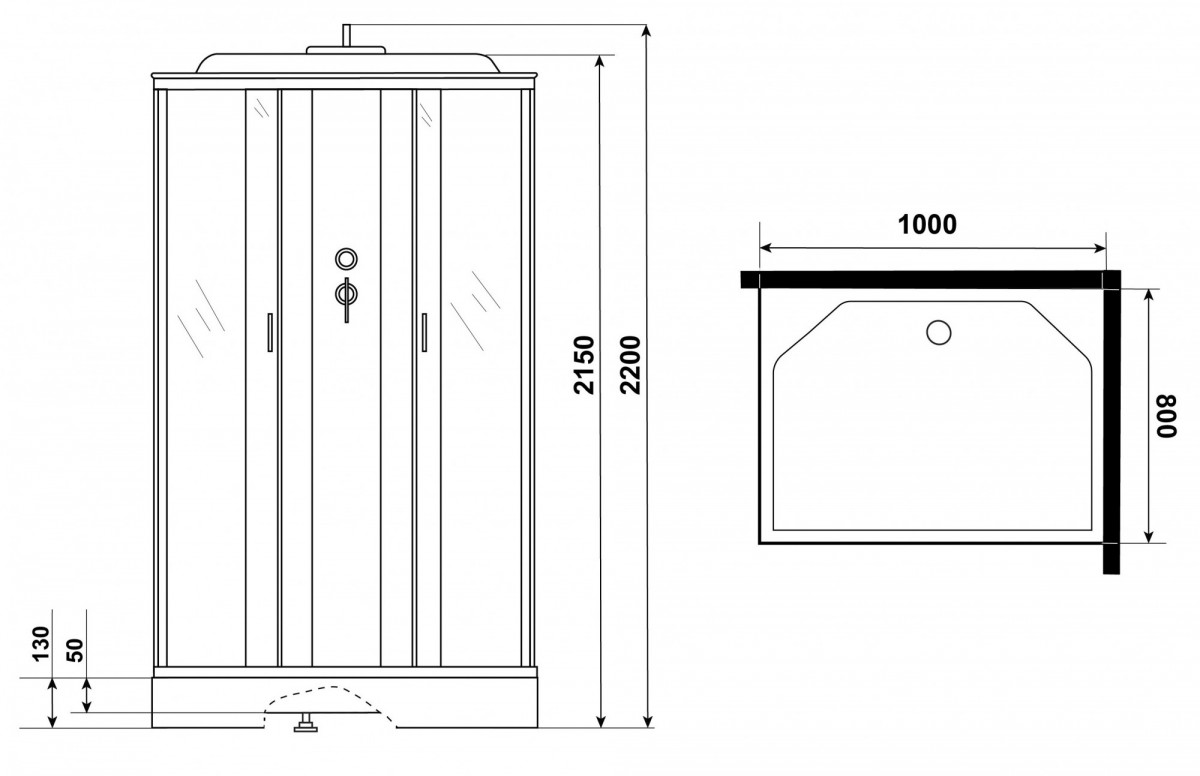 Душевая кабина Niagara NG-43085-14Q 100x80 (матовое стекло) — фото 4