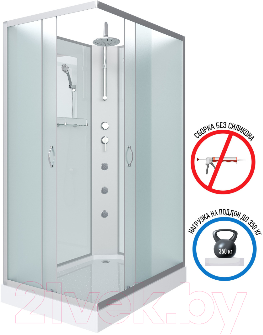 Душевая кабина Niagara NG-43085-14QBKTG 100x80 (матовое стекло) — фото 2
