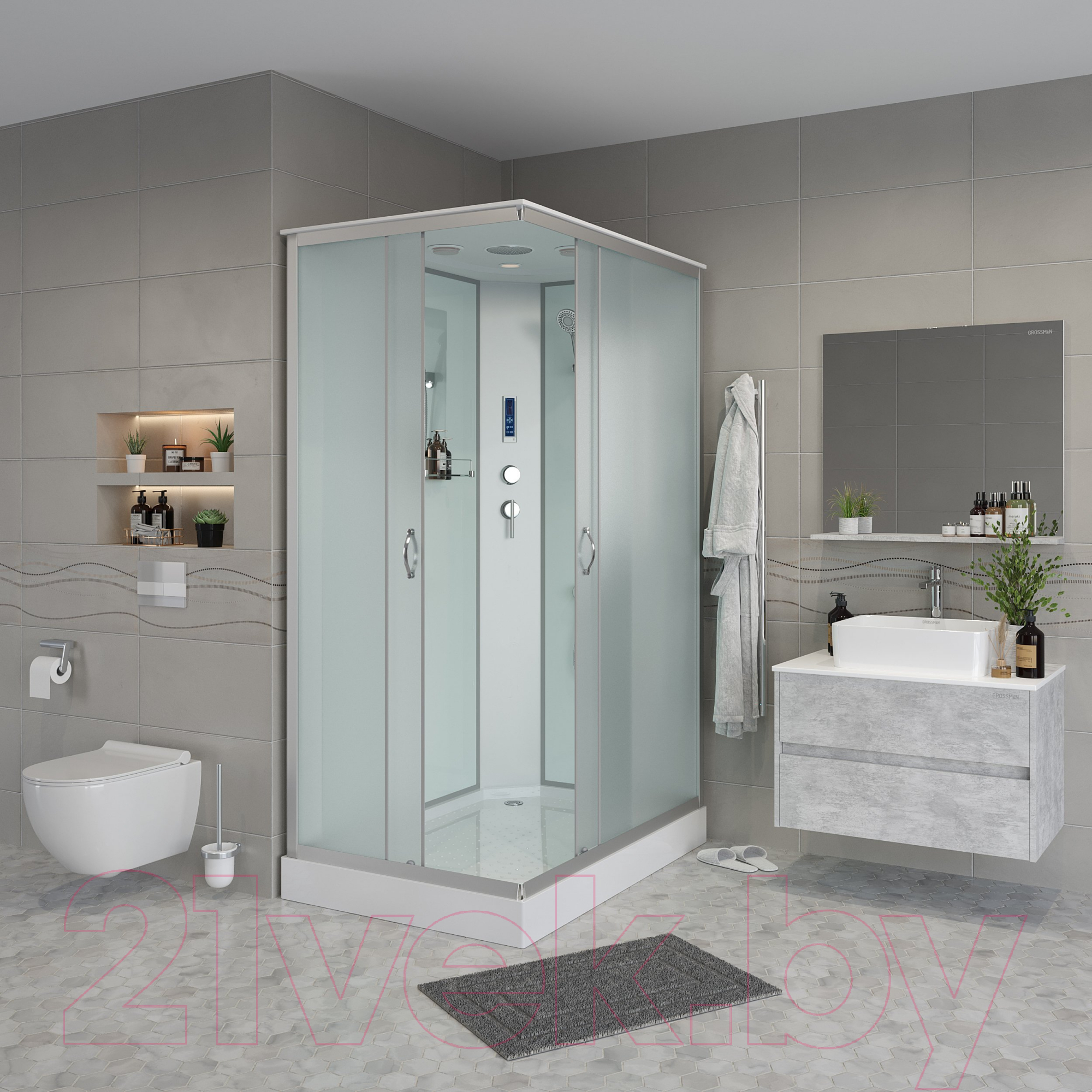 Душевая кабина Niagara NG-43295-14QP 120x90 (матовое стекло) — фото 2