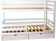 Двухъярусная кровать детская EcoWood Моритц 2 80х160 с бортиком и ящиками / ECO.001.00043.80-160.W - 