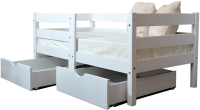 Кровать-тахта детская EcoWood Виктория 80x160 с ящиками / ECO.001.00041.80-160.W - 