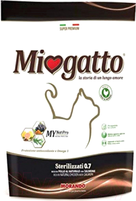 Сухой корм для кошек Miogatto Sterilizzati с лососем (400г)