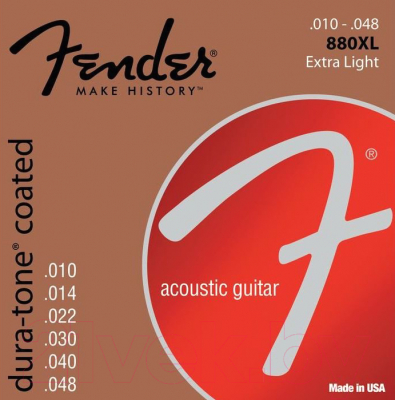 

Струны для акустической гитары Fender, 880XL 80/20 COATED 10-48