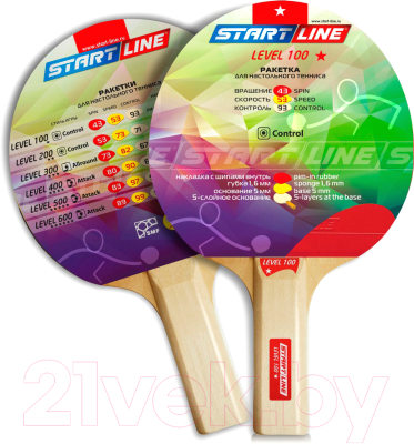 Ракетка для настольного тенниса Start Line Level 100 / 12203 (прямая)
