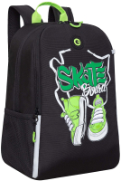 Школьный рюкзак Grizzly RB-351-7 (черный/салатовый) - 