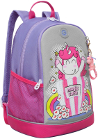 Школьный рюкзак Grizzly RG-363-1 (фиолетовый/серый) - 