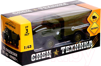 Автомобиль игрушечный Автоград Грузовик УРАЛ Армия / 9123793 (зеленый)
