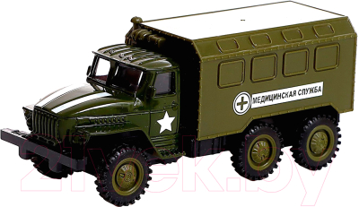 Автомобиль игрушечный Автоград Грузовик УРАЛ Армия / 9123793 (зеленый)