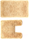Набор ковриков для ванной и туалета Home One Shaggy U-shape / 410409 (50х80/50х60, бежевый) - 