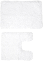 Набор ковриков для ванной и туалета Home One Shaggy U-shape / 410407 (50х80/50х60, белый) - 