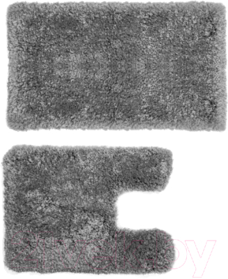 Набор ковриков для ванной и туалета Home One Shaggy U-shape / 410406 (50х80/50х60, серый)