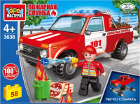 Конструктор Город мастеров Пожарная Lada 4x4 Пикап / 3636-KK (58эл) - 