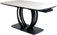 Обеденный стол M-City Matera 160 Marbles KL-99 / 614M04915 (белый мрамор матовый/черный) - 