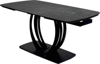 Обеденный стол M-City Matera 160 Nero KL-116 / 614M04916 (черный мрамор матовый/черный) - 