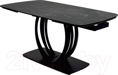 Обеденный стол M-City Matera 160 Nero KL-116 / 614M04916 (черный мрамор матовый/черный)