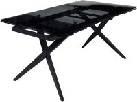 Обеденный стол M-City Adria 160 Smoked Black Glass / 614M04926 (дымчато-черное стекло/черный) - 