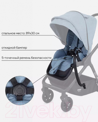 Детская универсальная коляска MOWbaby Move 2 в 1 2023 / MB402 (голубой)