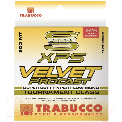 Леска монофильная Trabucco S-Force Xps Velvet Pro Cast 300м 0.25мм / 052-15-250