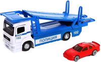 Набор игрушечных автомобилей Технопарк Kamaz Автовоз Полиция / KAMTRANSP-20SLPOL-WH - 
