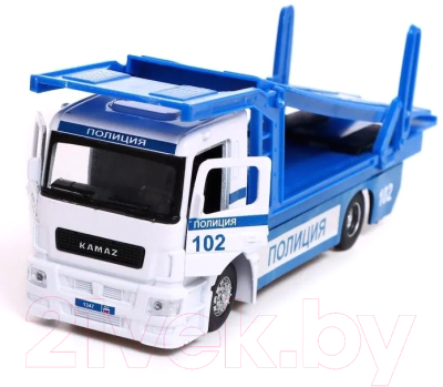 Набор игрушечных автомобилей Технопарк Kamaz Автовоз Полиция / KAMTRANSP-20SLPOL-WH