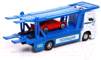 Набор игрушечных автомобилей Технопарк Kamaz Автовоз Полиция / KAMTRANSP-20SLPOL-WH