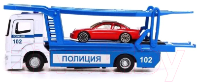 Набор игрушечных автомобилей Технопарк Kamaz Автовоз Полиция / KAMTRANSP-20SLPOL-WH