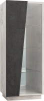 Шкаф с витриной Мебель-КМК Нирвана 0555.4 левый (ледяное дерево/камень серый) - 