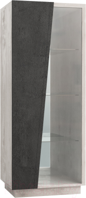 Шкаф с витриной Мебель-КМК Нирвана 0555.4 левый (ледяное дерево/камень серый)