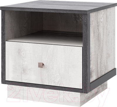 Прикроватная тумба Мебель-КМК Тиффани 0880.3 (бетон пайн светлый/дуб шале графит)