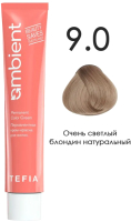 Крем-краска для волос Tefia Ambient Перманентная 9.0 (60мл, очень светлый блондин натуральный) - 