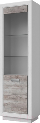 Шкаф с витриной Мебель-КМК Эстель Л 0738.22 левый (сосна натуральная/белая/дуб венеция)